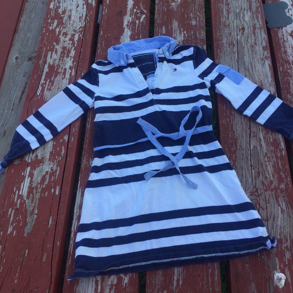 Striped Long Sleeve Collared Dress size XS